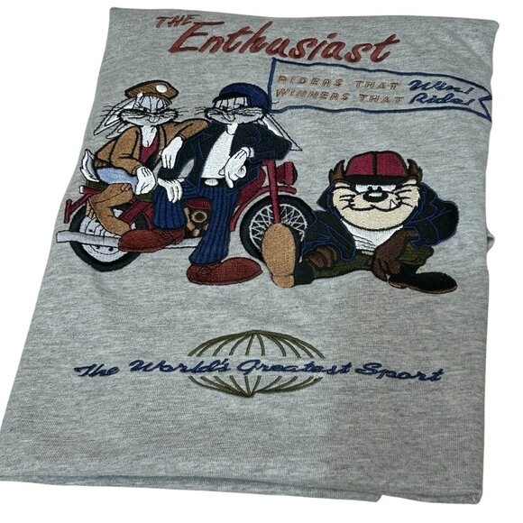 ACME Clothing The Enthusiast Looney Characters Embroidered Vintage Men's Tee XL - Picture 1 of 6